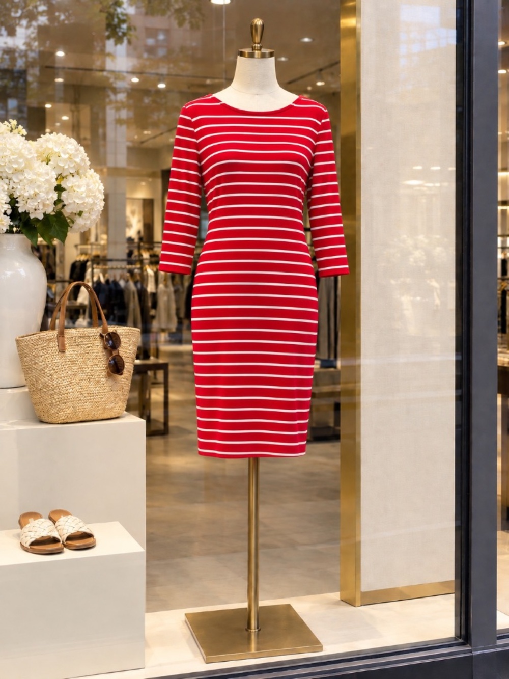 Lauren Jeans Company - Ralph Lauren - Red / White Stripe Dress - Size XL